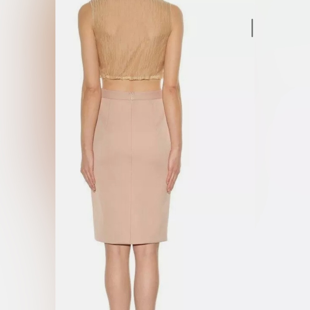 MIU MIU Miu Miu Beige Ruffle Detail Pencil Skirt - Picture 3 of 7